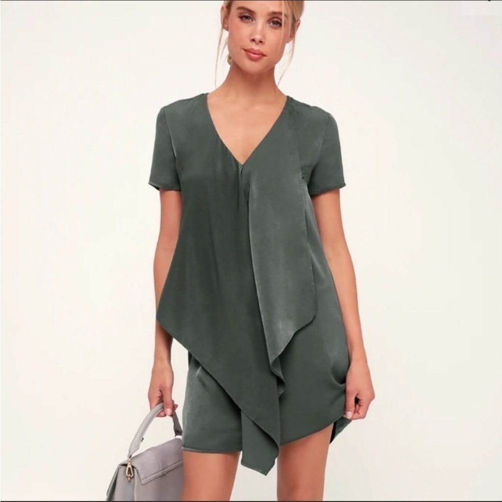 Lulus Dear Friend Dress Womens Small Avant Guard Artsy Flowy Mini Draped Soft - Picture 8 of 8